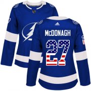 Wholesale Cheap Adidas Lightning #27 Ryan McDonagh Blue Home Authentic USA Flag Women's Stitched NHL Jersey