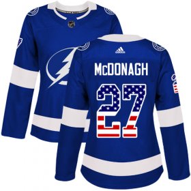 Wholesale Cheap Adidas Lightning #27 Ryan McDonagh Blue Home Authentic USA Flag Women\'s Stitched NHL Jersey