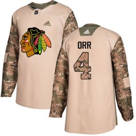Wholesale Cheap Adidas Blackhawks #4 Bobby Orr Camo Authentic 2017 Veterans Day Stitched NHL Jersey