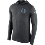 Wholesale Cheap Men's Indianapolis Colts Nike Charcoal Stadium Touch Hooded Performance Long Sleeve T-Shirt