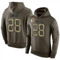 Wholesale Cheap NFL Men's Nike Washington Redskins #28 Darrell Green Stitched Green Olive Salute To Service KO Performance Hoodie