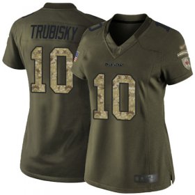 Wholesale Cheap Nike Bears #10 Mitchell Trubisky Green Women\'s Stitched NFL Limited 2015 Salute to Service Jersey