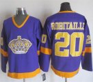 Wholesale Cheap Kings #20 Luc Robitaille Purple/Yellow CCM Throwback Stitched NHL Jersey