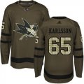 Wholesale Cheap Adidas Sharks #65 Erik Karlsson Green Salute to Service Stitched NHL Jersey