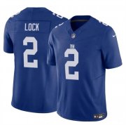 Cheap Men's New York Giants #2 Drew Lock Blue 2023 F.U.S.E. Vapor Untouchable Limited Football Stitched Jersey