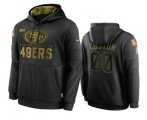 Wholesale Cheap Men's San Francisco 49ers Custom Black 2020 Salute To Service Sideline Performance Pullover Hoodie