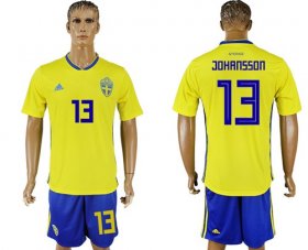 Wholesale Cheap Sweden #13 Johansson Home Soccer Country Jersey