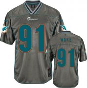 Wholesale Cheap Nike Dolphins #91 Cameron Wake Grey Men's Stitched NFL Elite Vapor Jersey