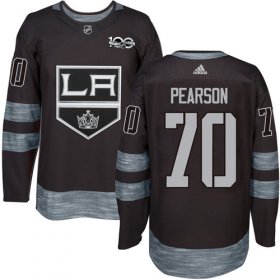 Wholesale Cheap Adidas Kings #70 Tanner Pearson Black 1917-2017 100th Anniversary Stitched NHL Jersey
