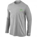 Wholesale Cheap Nike Green Bay Packers Sideline Legend Authentic Logo Long Sleeve T-Shirt Grey