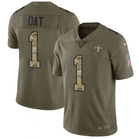 Wholesale Cheap Nike Saints #1 Who Dat Olive/Camo Men\'s Stitched NFL Limited 2017 Salute To Service Jersey