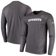 Wholesale Cheap Dallas Cowboys Nike Sideline Seismic Legend Long Sleeve T-Shirt Charcoal