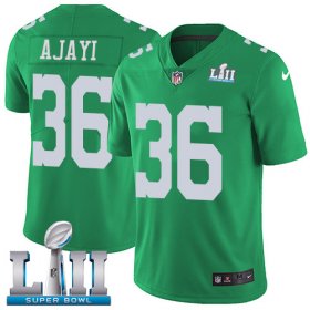 Wholesale Cheap Nike Eagles #36 Jay Ajayi Green Super Bowl LII Youth Stitched NFL Limited Rush Jersey