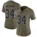 Wholesale Cheap Nike Raiders #34 Bo Jackson Olive Women's Stitched NFL Limited 2017 Salute to Service Jersey