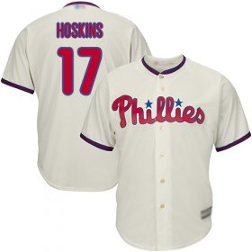 Wholesale Cheap Phillies #17 Rhys Hoskins Cream Cool Base Stitched Youth MLB Jersey