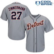 Wholesale Cheap Tigers #27 Jordan Zimmermann Grey Cool Base Stitched Youth MLB Jersey