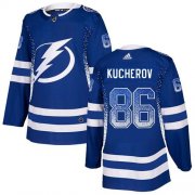Wholesale Cheap Adidas Lightning #86 Nikita Kucherov Blue Home Authentic Drift Fashion Stitched NHL Jersey