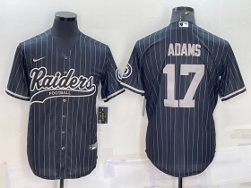 Wholesale Cheap Men\'s Las Vegas Raiders #17 Davante Adams Black With Patch Cool Base Stitched Baseball Jersey