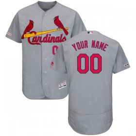 Wholesale Men\'s St. Louis Cardinals Custom Nike Gray Road Stitched MLB Flex Base Jersey