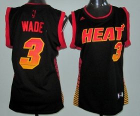 Wholesale Cheap Miami Heat #3 Dwyane Wade Vibe Black Fashion Womens Jersey