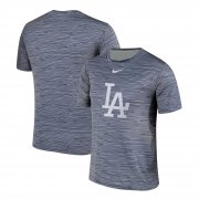 Wholesale Cheap Nike Los Angeles Dodgers Gray Black Striped Logo Performance T-Shirt