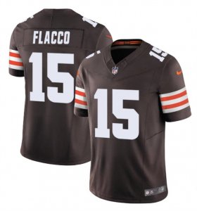Cheap Men\'s Cleveland Browns #15 Joe Flacco Brown 2023 F.U.S.E. Vapor Limited Football Stitched Jersey