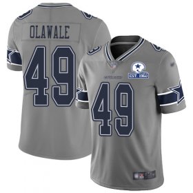 Wholesale Cheap Nike Cowboys #49 Jamize Olawale Gray Men\'s Stitched With Established In 1960 Patch NFL Limited Inverted Legend Jersey