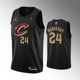 Wholesale Cheap Men\'s Cleveland Cavaliers #24 Lauri Markkanen Black Statement Edition Stitched Basketball Jersey