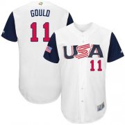 Wholesale Cheap Team USA #11 Josh Gould White 2017 World MLB Classic Authentic Stitched MLB Jersey