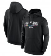 Wholesale Cheap Men's New York Jets 2022 Black Crucial Catch Therma Performance Pullover Hoodie