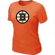 Wholesale Cheap Women's Boston Bruins Big & Tall Logo Orange NHL T-Shirt