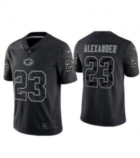 Wholesale Cheap Men\'s Green Bay Packers #23 Jaire Alexander Black Reflective Limited Stitched Football Jersey