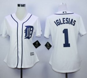Wholesale Cheap Tigers #1 Jose Iglesias White Home Women\'s Stitched MLB Jersey