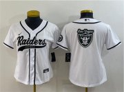 Wholesale Cheap Youth Las Vegas Raiders White Team Big Logo With Patch Cool Base Stitched Baseball Jersey