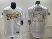 Wholesale Men's Los Angeles Dodgers #50 Mookie Betts White 2022 All Star Stitched Flex Base Nike Jersey