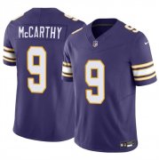 Cheap Youth Minnesota Vikings #9 J.J. McCarthy Purple 2024 Draft F.U.S.E. Throwback Vapor Untouchable Limited Football Stitched Jersey