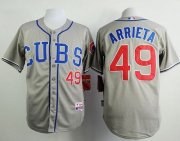 Wholesale Cheap Cubs #49 Jake Arrieta Grey Alternate Road Cool Base Stitched MLB Jersey