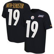 Wholesale Cheap Pittsburgh Steelers #19 JuJu Smith-Schuster Nike NFL 100th Season Player Pride Name & Number Performance T-Shirt Black