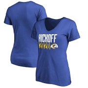 Wholesale Cheap Los Angeles Rams Fanatics Branded Women's Kickoff 2020 V-Neck T-Shirt Royal