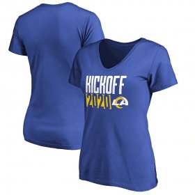 Wholesale Cheap Los Angeles Rams Fanatics Branded Women\'s Kickoff 2020 V-Neck T-Shirt Royal