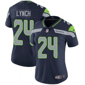 Wholesale Cheap Nike Seahawks #24 Marshawn Lynch Steel Blue Team Color Women\'s Stitched NFL Vapor Untouchable Limited Jersey