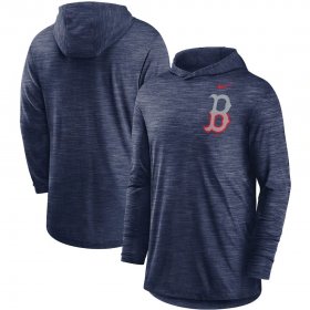 Wholesale Cheap Boston Red Sox Nike Split Logo Performance Long Sleeve Hoodie Top Navy