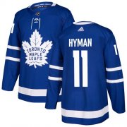 Wholesale Cheap Adidas Maple Leafs #11 Zach Hyman Blue Home Authentic Stitched NHL Jersey