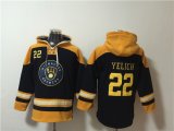 Wholesale Cheap Men's Milwaukee Brewers #22 Christian Yelich Black Gold Ageless Must-Have Lace-Up Pullover Hoodie