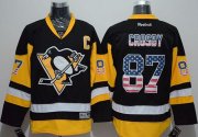 Wholesale Cheap Penguins #87 Sidney Crosby Black Alternate USA Flag Fashion Stitched NHL Jersey