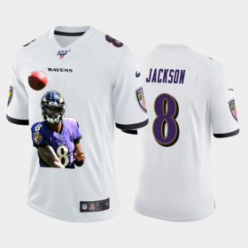 Cheap Baltimore Ravens #8 Lamar Jackson Nike Team Hero 5 Vapor Limited NFL 100 Jersey White