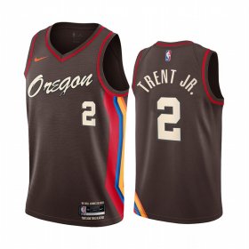 Wholesale Cheap Nike Blazers #2 Gary Trent Jr. Chocolate NBA Swingman 2020-21 City Edition Jersey