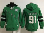 Wholesale Cheap Dallas Stars #91 Tyler Seguin Green Women's Old Time Heidi NHL Hoodie