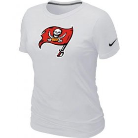 Wholesale Cheap Women\'s Nike Tampa Bay Buccaneers Logo NFL T-Shirt White