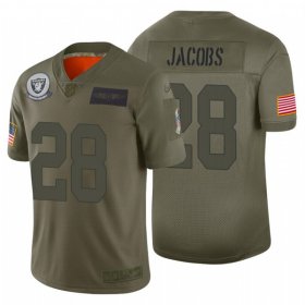 Wholesale Cheap Men\'s Oakland Raiders #28 Josh Jacobs 2019 Camo Salute To Service Limited Stitched NFL Jersey